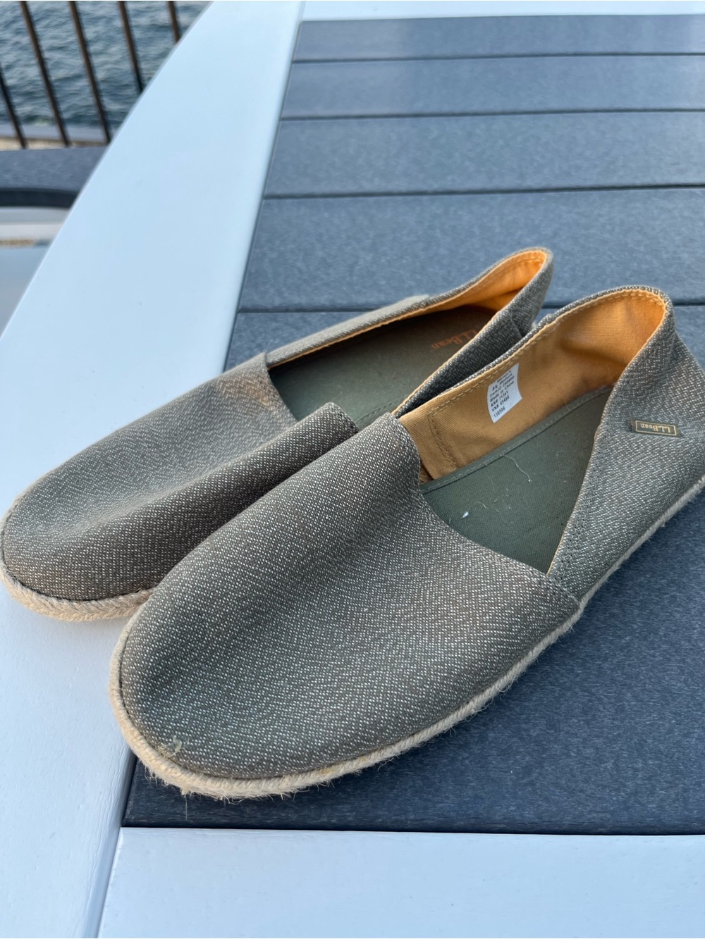 L.L. Bean Olive Green Canvas Slip-On Espadrilles